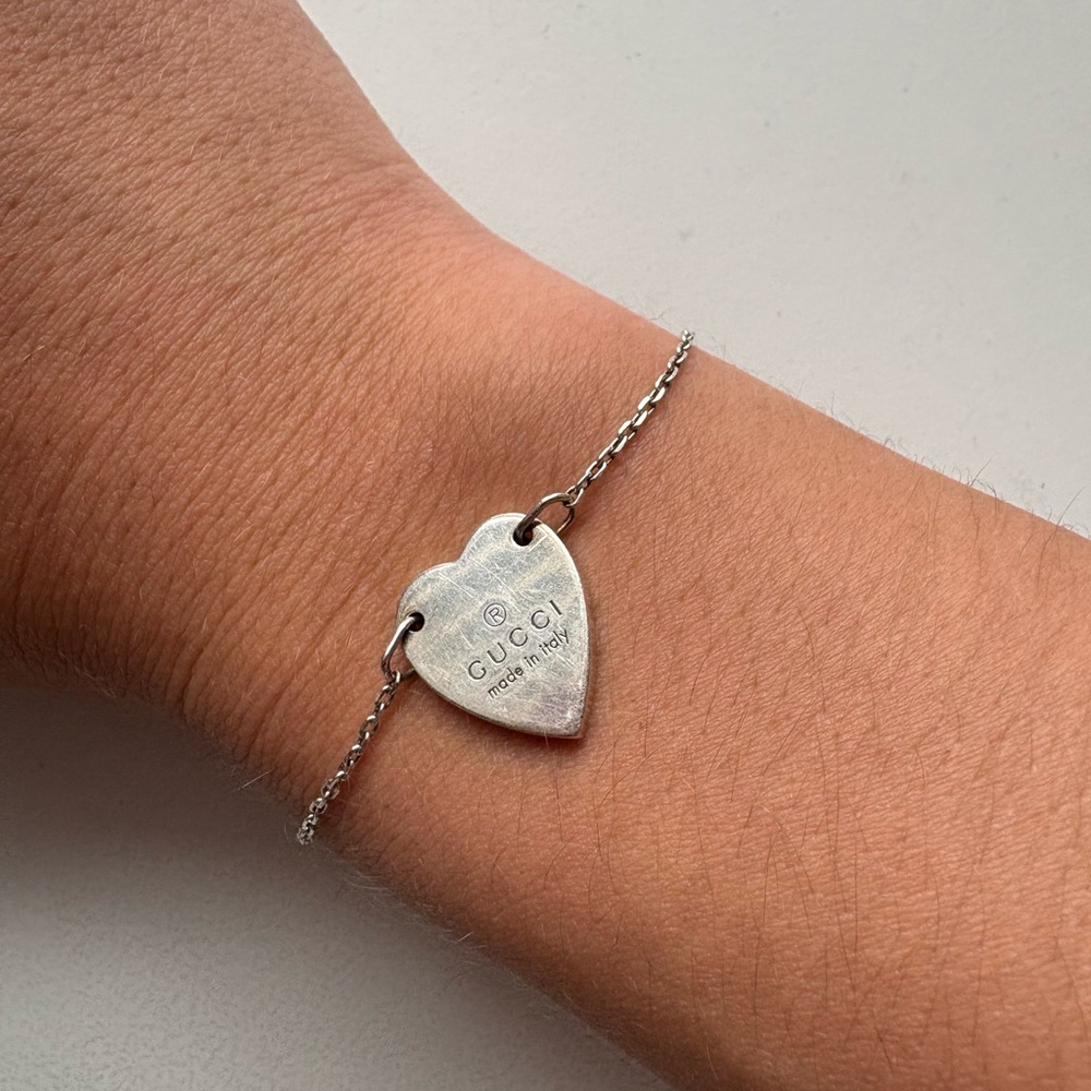Gucci Silver Heart Bracelet